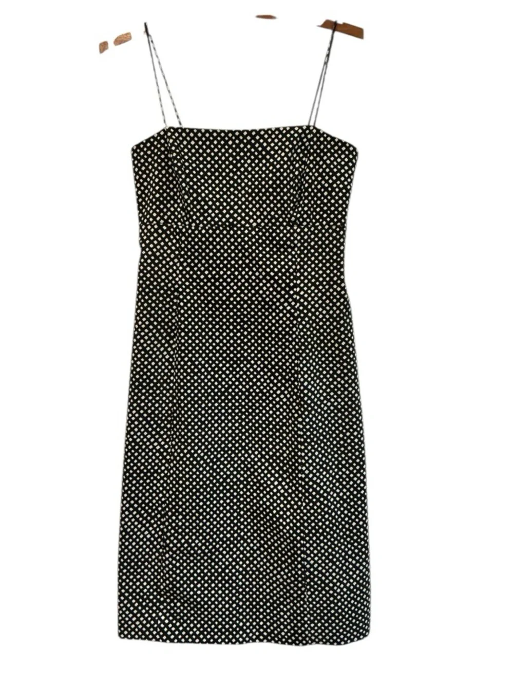 Black & White Polka Dot A-Line Dress Spaghetti Strap Knee Length Size Small - Picture 2 of 8